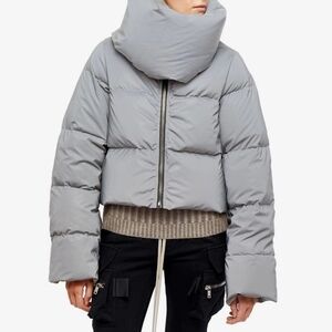 RICK OWENS Women's Funnel Neck Puffer Jacket  Reflective IT 42 US 6 Org $3,375